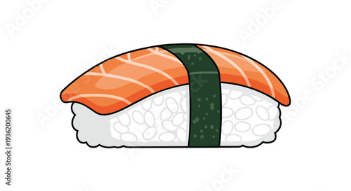 Delicious Salmon Nigiri Sushi with Rice and Seaweed