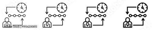 Coaching Timeline  Icon Set Different Style Collection