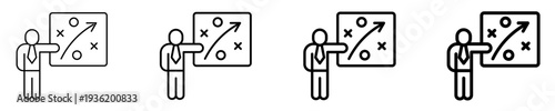 Coaching Strategy  Icon Set Different Style Collection