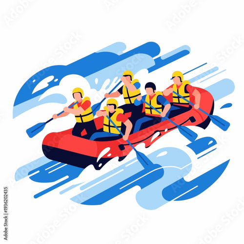 Team Rafting Adventure on Rushing River