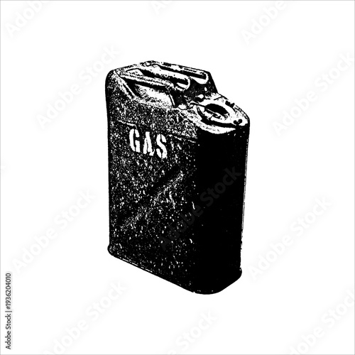 Vintage Gas Can Container Industrial Fuel Concept Illustration