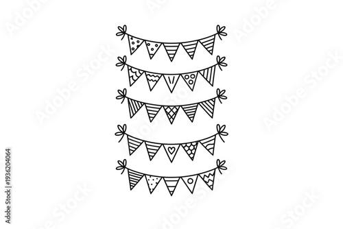 Bunting flags icon illustration for party decoration and celebration