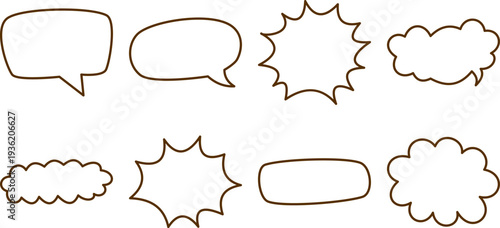 Outline Speech Bubble Vector Set