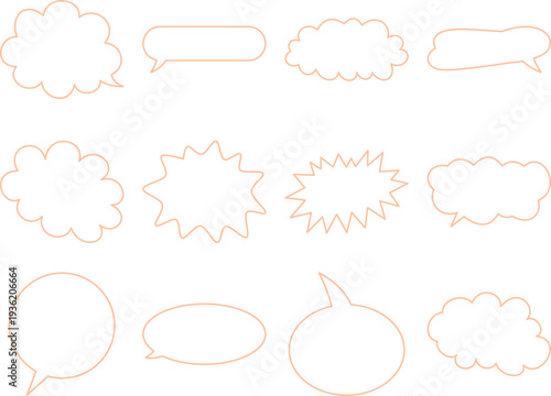 Comic Style Speech Cloud Outlines