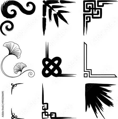 Decorative Floral Corner Frame Set