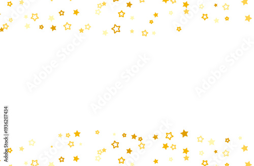 ゴールドの星が散らばるシンプルでかわいい装飾背景　フレーム