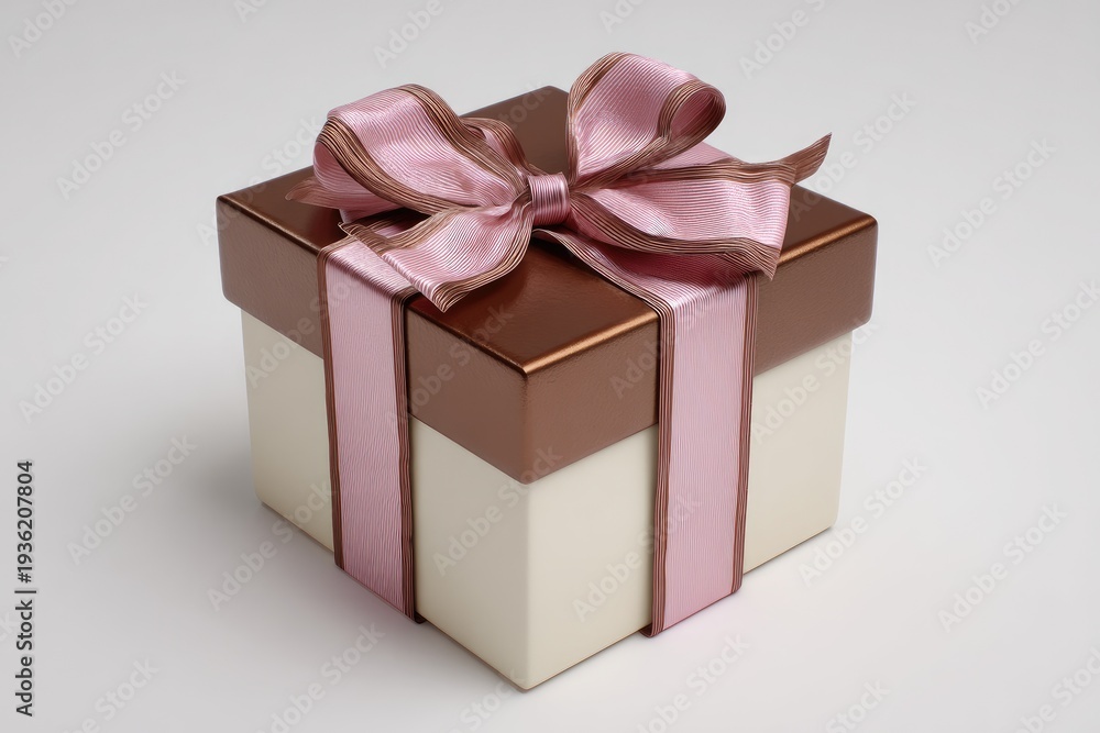Obraz premium Square gift box with pink ribbon (7)
