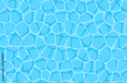 シアンブルーの水面テクスチャ背景 夏の海イメージ