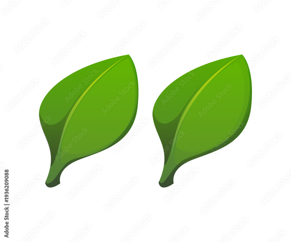 Obraz premium Cartoon citation sign as two green leaves, agriculture typeface, farm font, harvest type, funny alphabet symbol. vector typography glyph as natural plant foliage, eco typeface quotation character