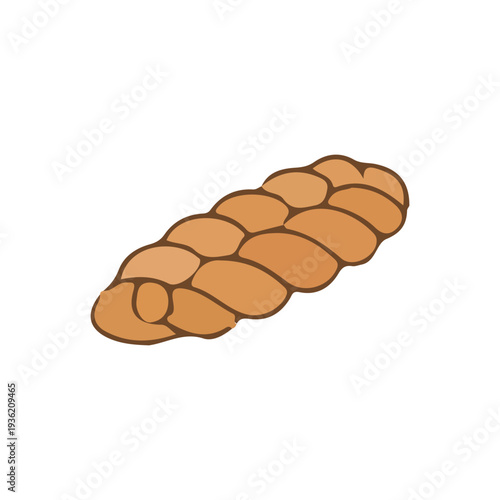 Braided Challah Bread Illustration