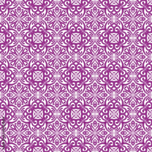 seamless damask pattern, purple flowers geometric pattern, wallpaper, background, backdrop, ceramic, watercolor 