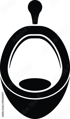 Male urinal pot container black and white vector on white background.
