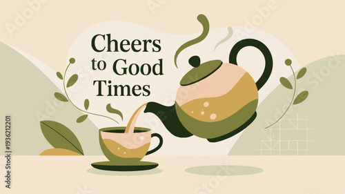 Cheers to Good Times Tea Illustration