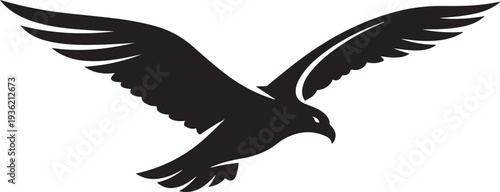 Powerful eagle flying wall art design featuring a bold soaring eagle silhouette in a clean detailed style.