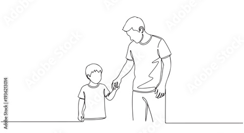 A father and son hold hands, celebrating a moment of connection and love, embracing family bonds and fatherhood