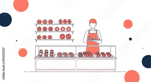 Vendor Selling Fresh Fruits at Market Stall.