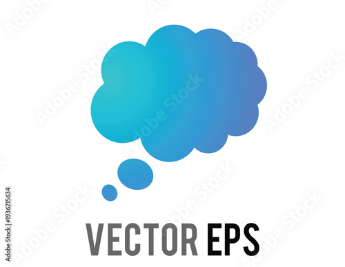Abstract gradient blue thought bubble icon with small circles