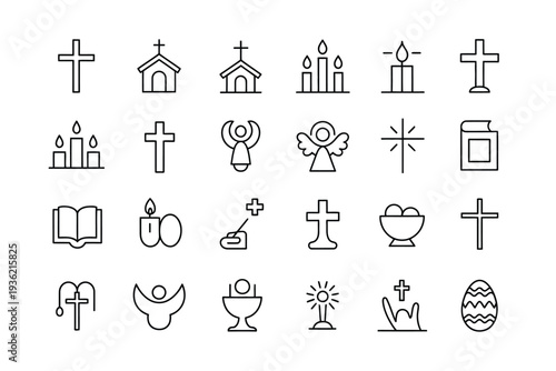 Cross icon set for Easter and Christian celebrations