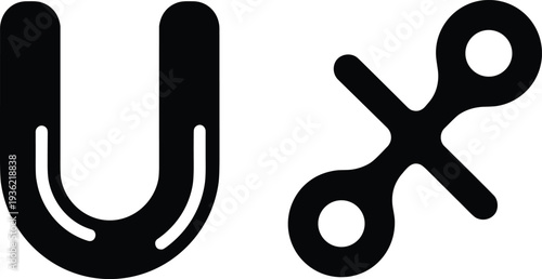 Black minimalist vector icons representing UX user experience and UI interface design elements for web development, software engineering, and digital app navigation concepts.