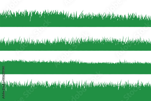 Grass vector illustration with different shades of green on transparent background