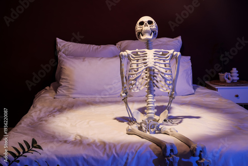 Human skeleton model sittin...