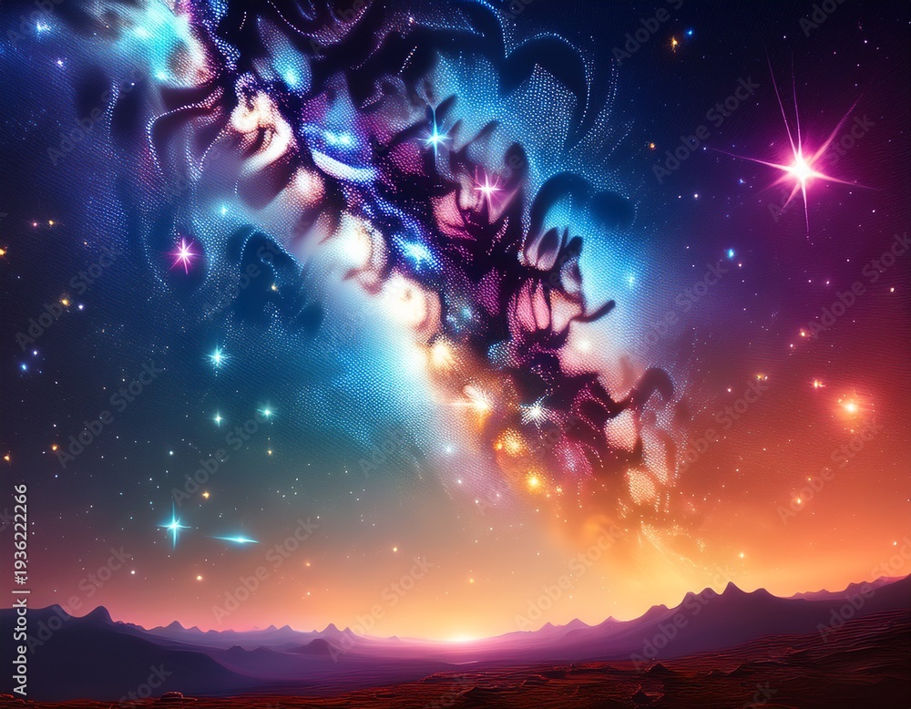Naklejka premium high definition star field background starry outer space background texture colorful starry night sky outer space background