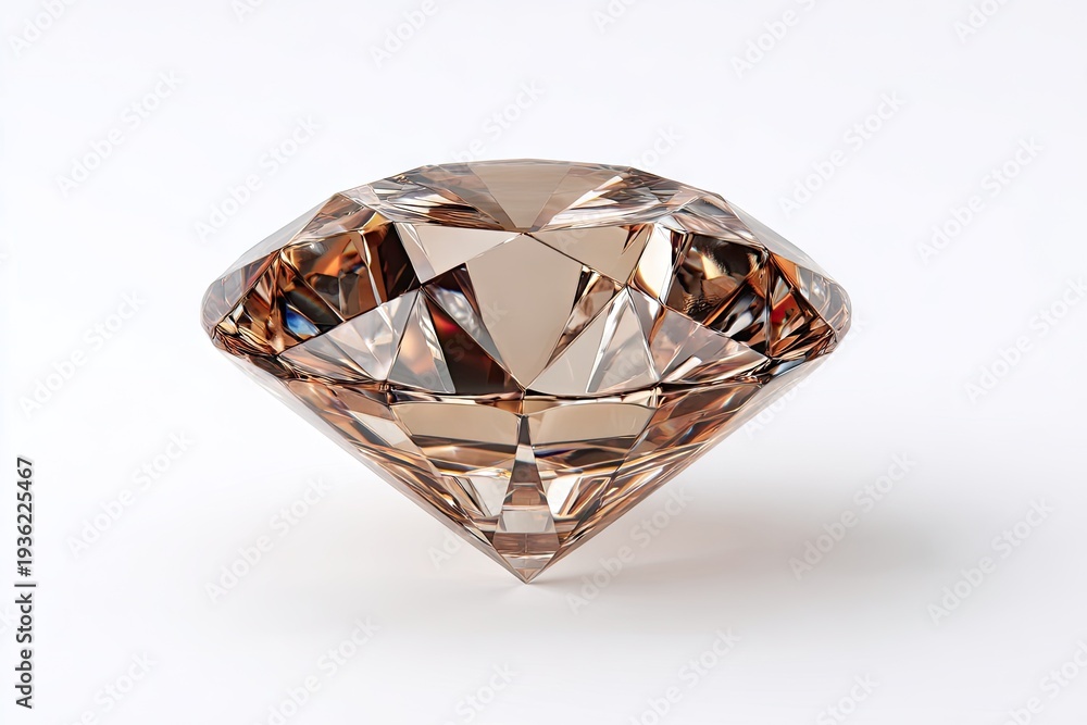 Fototapeta premium Brown diamond, faceted, polished