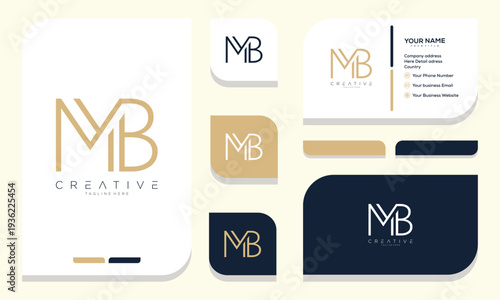 Elegant Monogram MB Logo & Business Card Design for Creative Branding