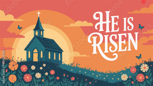 Easter Morning Church Scene