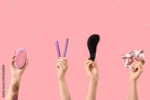 Female hands with different...
