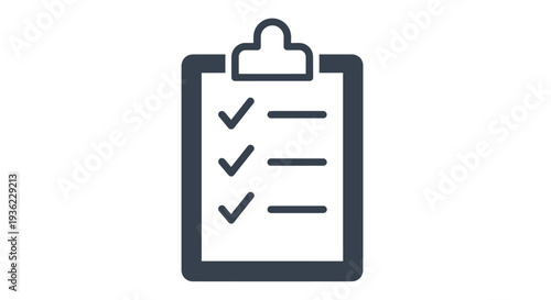 Simple checklist icon featuring a clipboard with completed tasks indicated by checkmarks