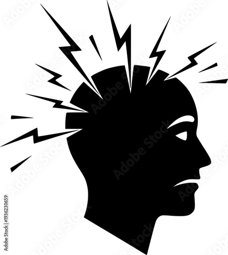 Anxiety icon on white background. Modern simple icon vector illustration. vector silhouette illustration isolated on white background