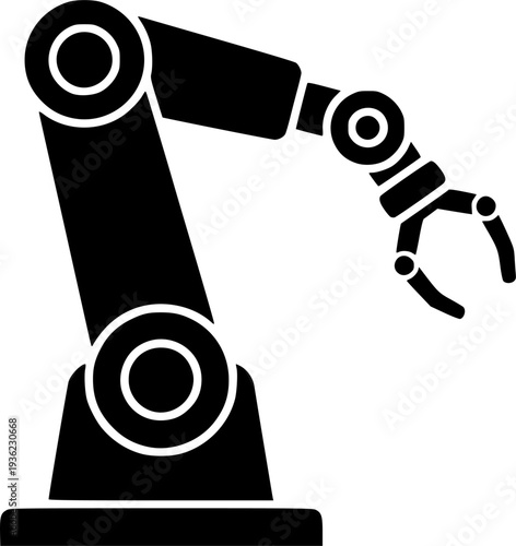 Robot arm icon on white background. Modern simple icon vector illustration. vector silhouette illustration isolated on white background