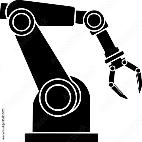 Robot arm icon on white background. Modern simple icon vector illustration. vector silhouette illustration isolated on white background