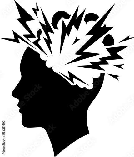 Anxiety icon on white background. Modern simple icon vector illustration. vector silhouette illustration isolated on white background