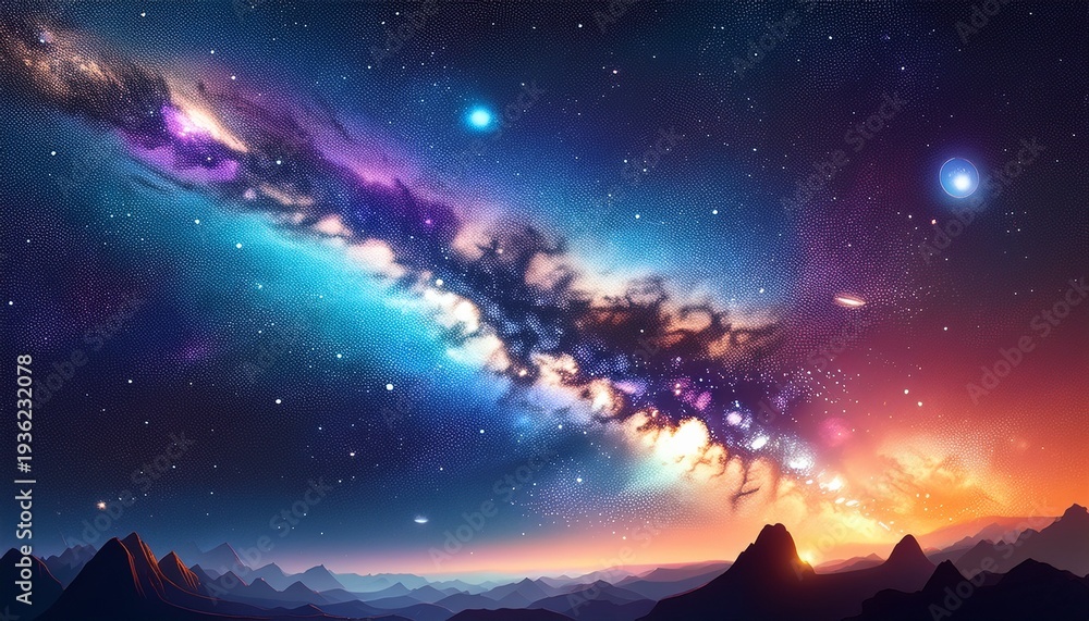 Fototapeta premium milky way galaxy with star and space dust in the universe and deep planet night sky background