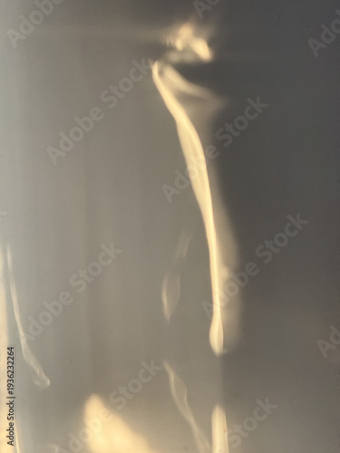 A blurry image of a person with a shadow on the wall
