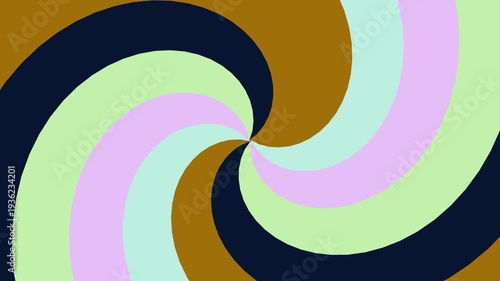 Hypnotic spiral background animation with pastel colors for retro psychedelic effect