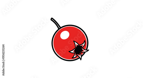 Vibrant red berry illustration on white background isolated for design