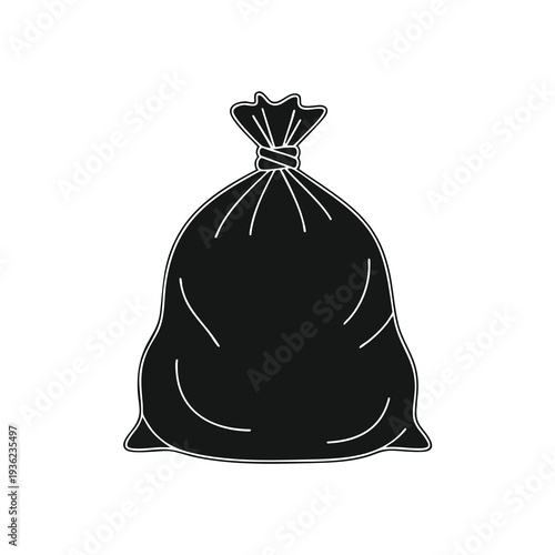 Simple Black Garbage Bag for Waste Disposal in Household or Commercial Settings