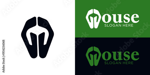 Professional logo design featuring a stylized hand and letter M in green and black, perfect for businesses seeking a modern and sleek brand identity