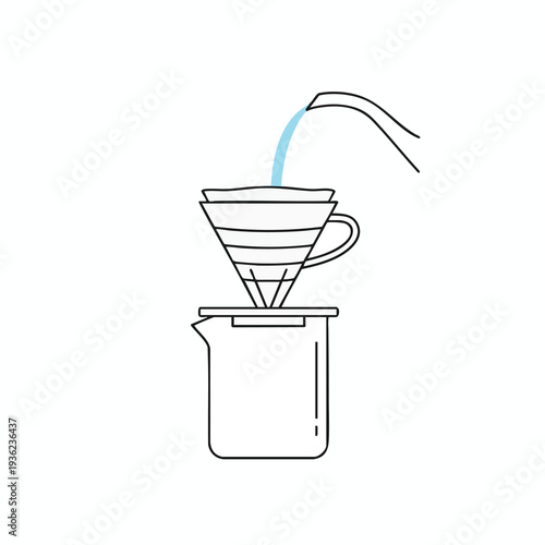 Pouring liquid into a funnel