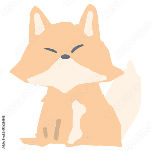 かわいいキツネのイラスト 11月の園だよりに使いやすいシンプル手描き素材シリーズ