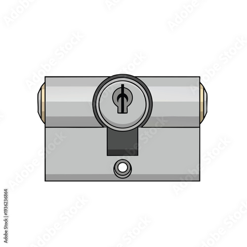 Metal Lock on a White Background