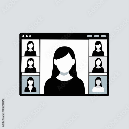 Video Conference Call with Multiple Participants Online Meeting.