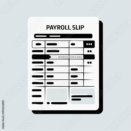 Payroll Slip Document Template Illustration.
