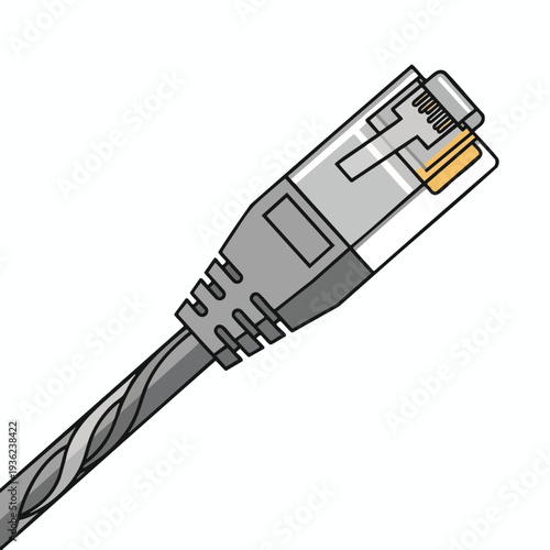 Close up of an Ethernet Network Cable Plug for Internet Connectivity