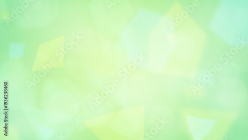 Foto Soft green background with abstract yellow shapes and light effects