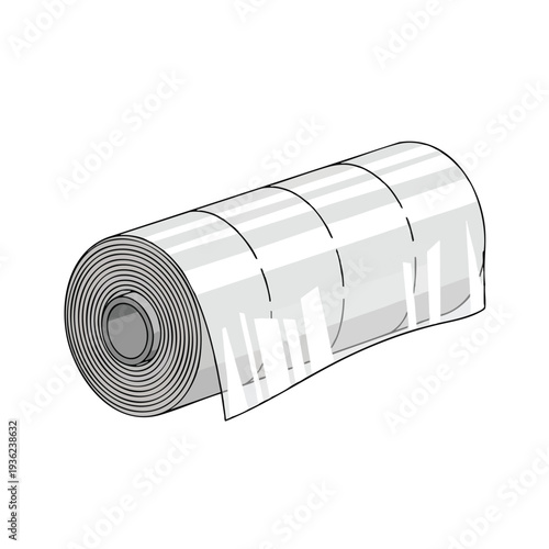Roll of White Plastic Film for Packaging and Wrapping