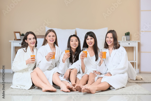 Group of young women with j...